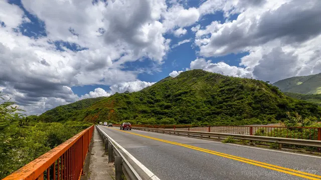 Grade laranja na ponte
